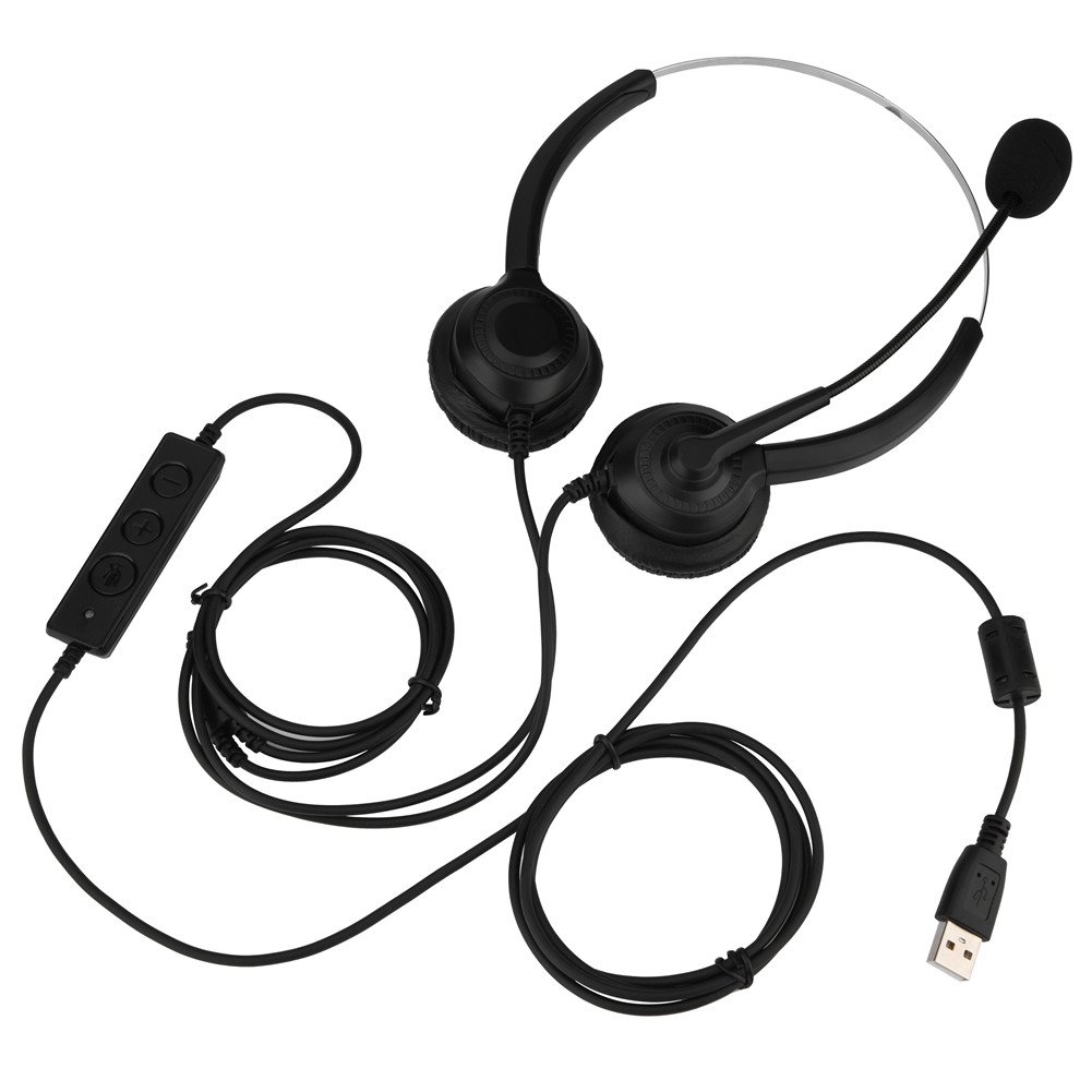 Pc Headsets, Calling Center Headset with Microphone Mute Noise Cancelling USB Call Center Headset for Soho Home Game Use