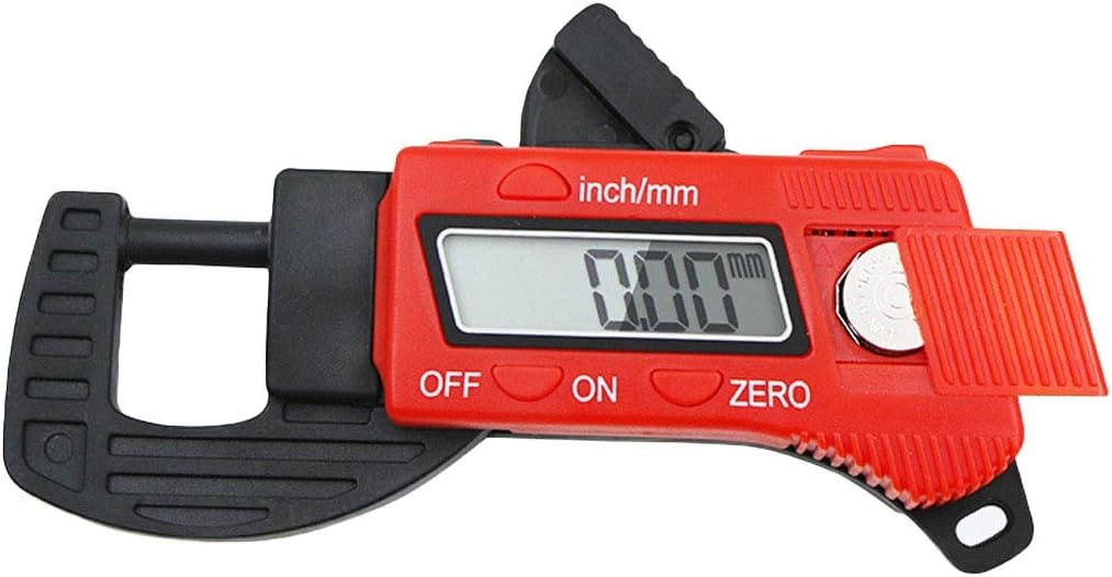 Digital Thickness Caliper Micrometer Guage 0-12.7mm Carbon Fiber Composites Mini Dial Thickness Gauges Mete Red