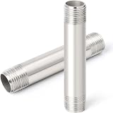 ERGAOBOY 2 Pcs 100mm 1/2 Inch BSP Nipple Cast Pipe 304 Stainless Steel view 5