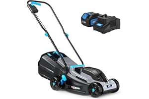 ROYAL GARDEN 13-Inch Brushless Cordless (Push) Lawn Mower 20V Max, 4.0Ah Battery and Charger Included