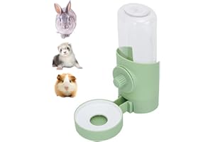 SHUDYEAR Hanging Water Bottle,for Guinea Pigs/rabbit/Hamsters/Ferrets/Other Small Pets/Puppy/Cat, Critters and Animals for Cages, Crates or Wall Mount,17oz (Green, 17 oz)