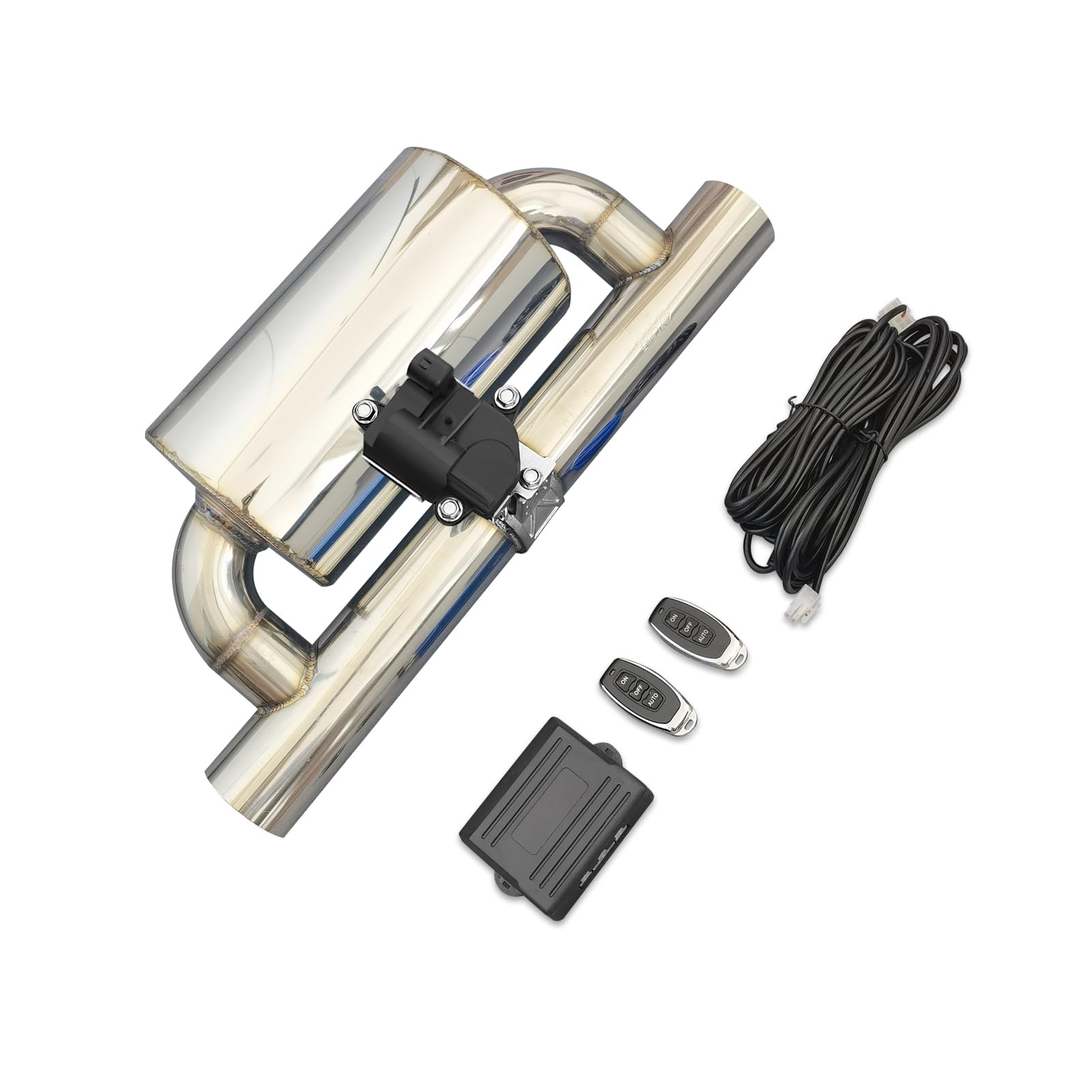 Photo 1 of Peastorm 3 Inch Electric Valvetronic Exhaust Cutout with Muffler Exhaust Valve Kit (1 Wireless Remote Controller, 1 Muffler)