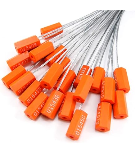 Galvanized Steel Wire Cable Seals - Heavy Duty Tamper-Proof Security Locks For Trucks/Containers 20/50pcs - 13