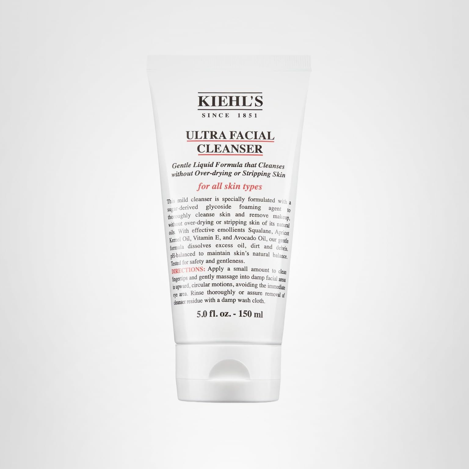 Kiehl's Ultra Facial Cleanser, Lightweight Foamy Facial Cleanser, Enriched Formula that Replenishes Skin Barrier, Gently Exfoliates and Moisturizes, Suitable for All Skin Types, Paraben Free
