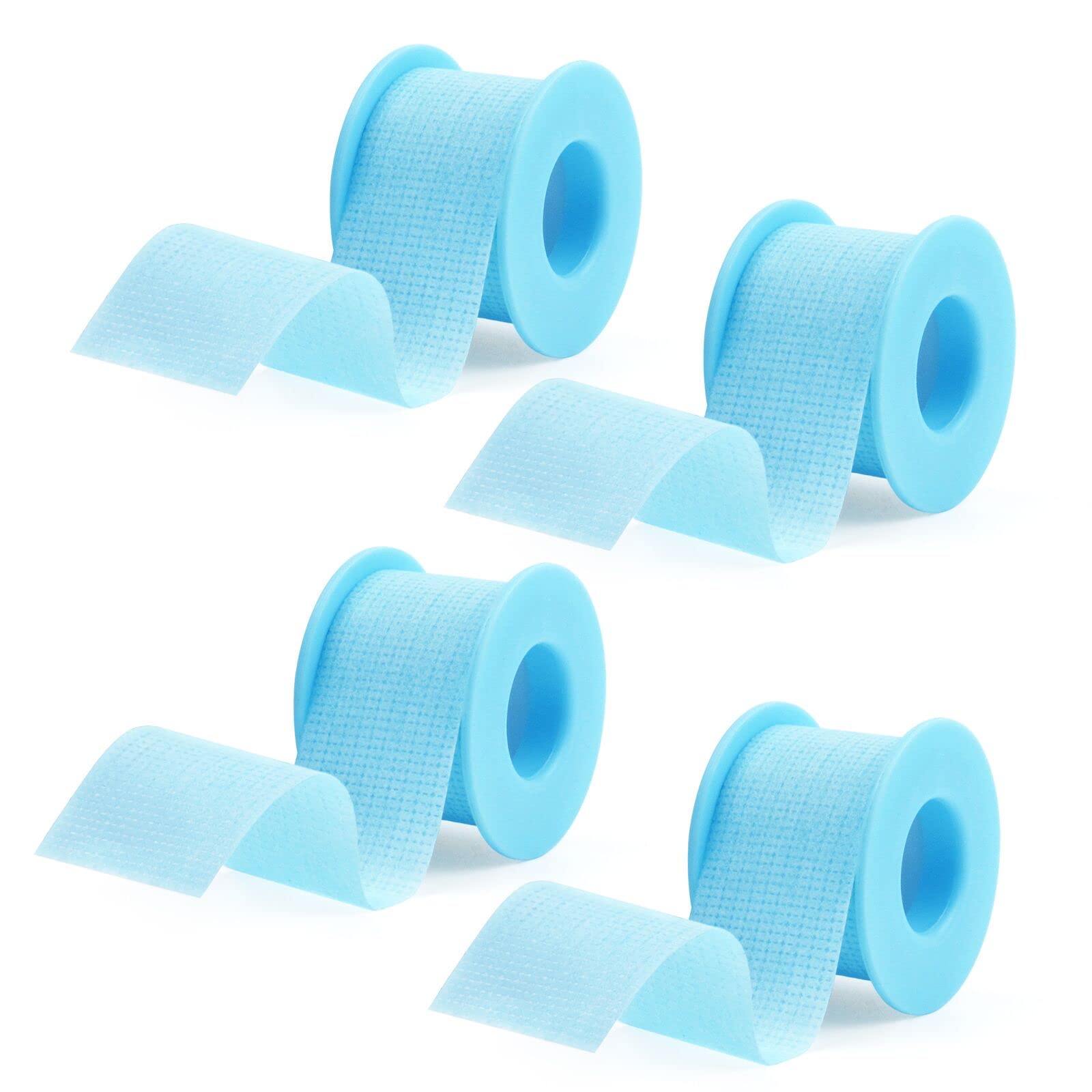 Lash Tape for Eyelash Extensions Blue Eyelash Tape for Extensions Sensitive Eyelash Extension Tape Sensitive Skin Tape for Eyelash Extensions Breathable Medical Microporous Tape(0.98in 3.9yd, 4 Roll)