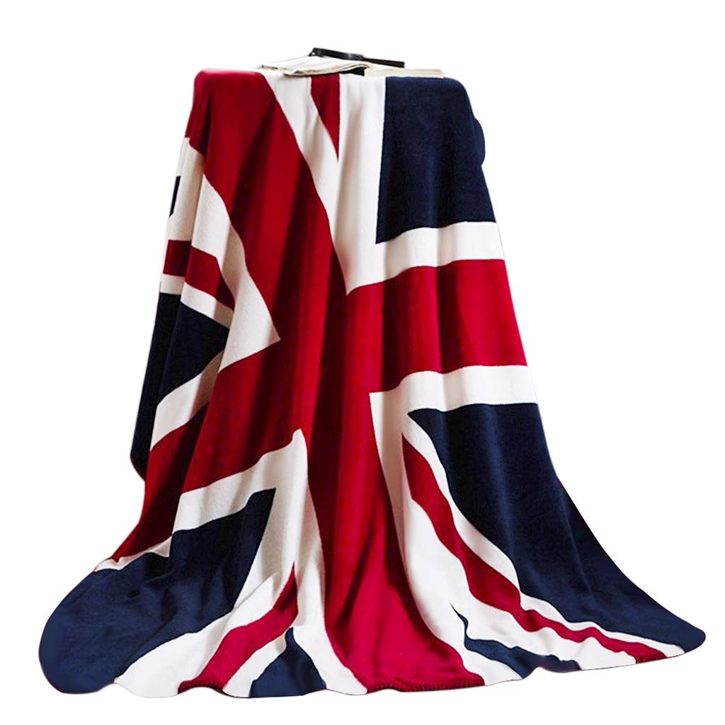 Union Jack Flag Flannel Throw Blanket Soft Throw Blanket Great British Flag Blanket Warm Travel Beach Blanket Camp Picnic Blanket Luxury Coral Bed Baby Blanket Sofa Chair Cover Armchair Cover Blanket