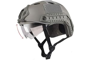 CMAIR4U Airsoft Helmet,Fast PJ Type Helmet with Airsoft Goggles Front NVG Mount and Side Rail for Airsoft/Paintball Outdoor Activities