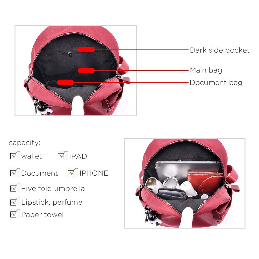 Business Travel Work Laptop Women Backpack, Anti Theft Lightweight Durable Nylon Womens Backpack with Fashionable Popular Design, College School Bag for Put Accessories Laptop, Pad, Lecturer Books