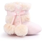 ESTAMICO Baby Girl Plush Winter Snow Bowknot Boots
