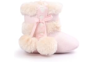 ESTAMICO Baby Girl Plush Winter Snow Bowknot Boots