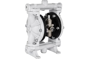 Happybuy Air-Operated Double Diaphragm Pump, 1/2 in Inlet & Outlet, Polypropylene Body, 13.2 GPM & Max 80PSI, PTFE Diaphragm 