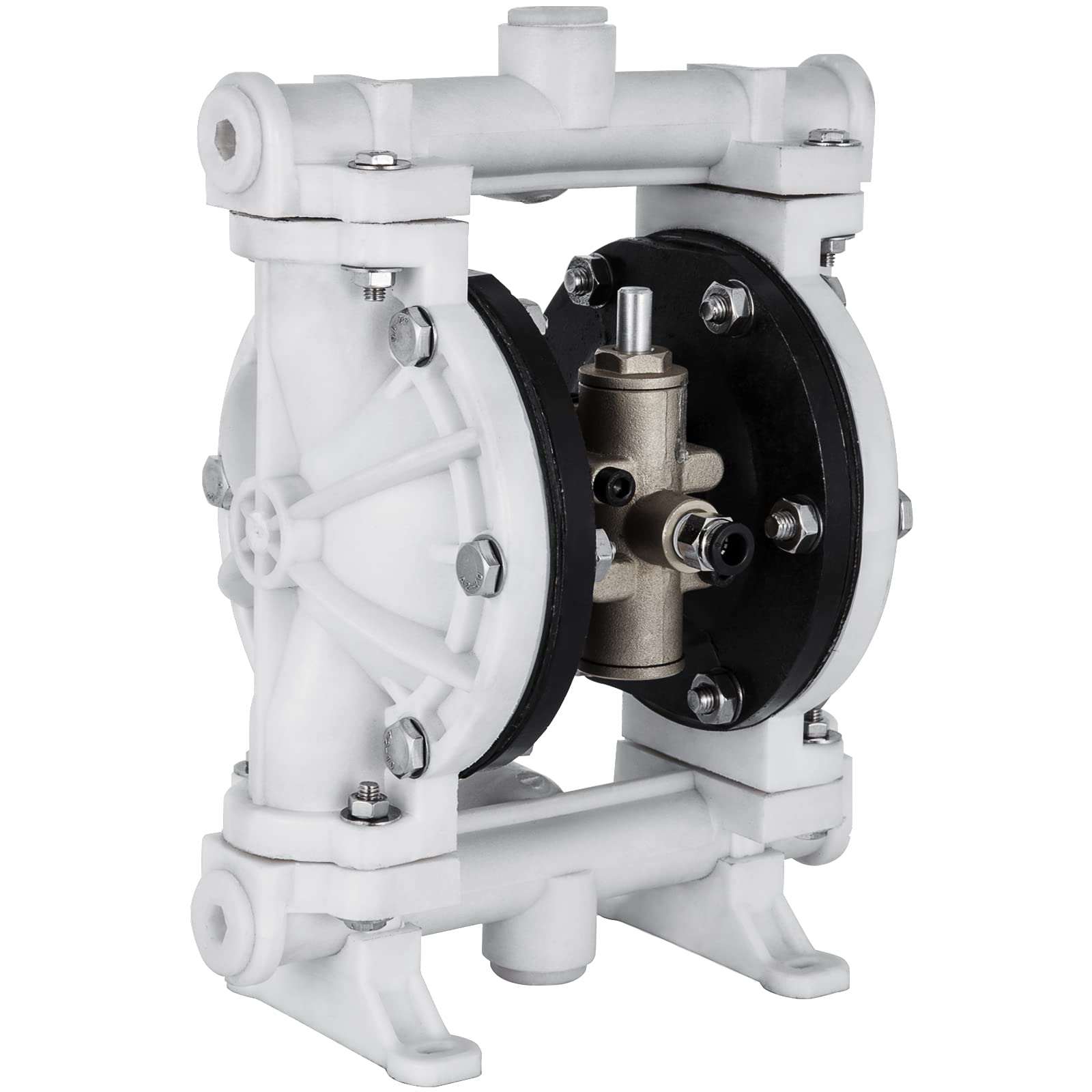 Photo 1 of VEVOR Air-Operated Double Diaphragm Pump, 1/2 in Inlet & Outlet, Polypropylene Body, 13.2 GPM & Max 120PSI, PTFE Diaphragm Pneumatic Transfer Pump for Petroleum, Diesel, Oil & Low Viscosity Fluids
