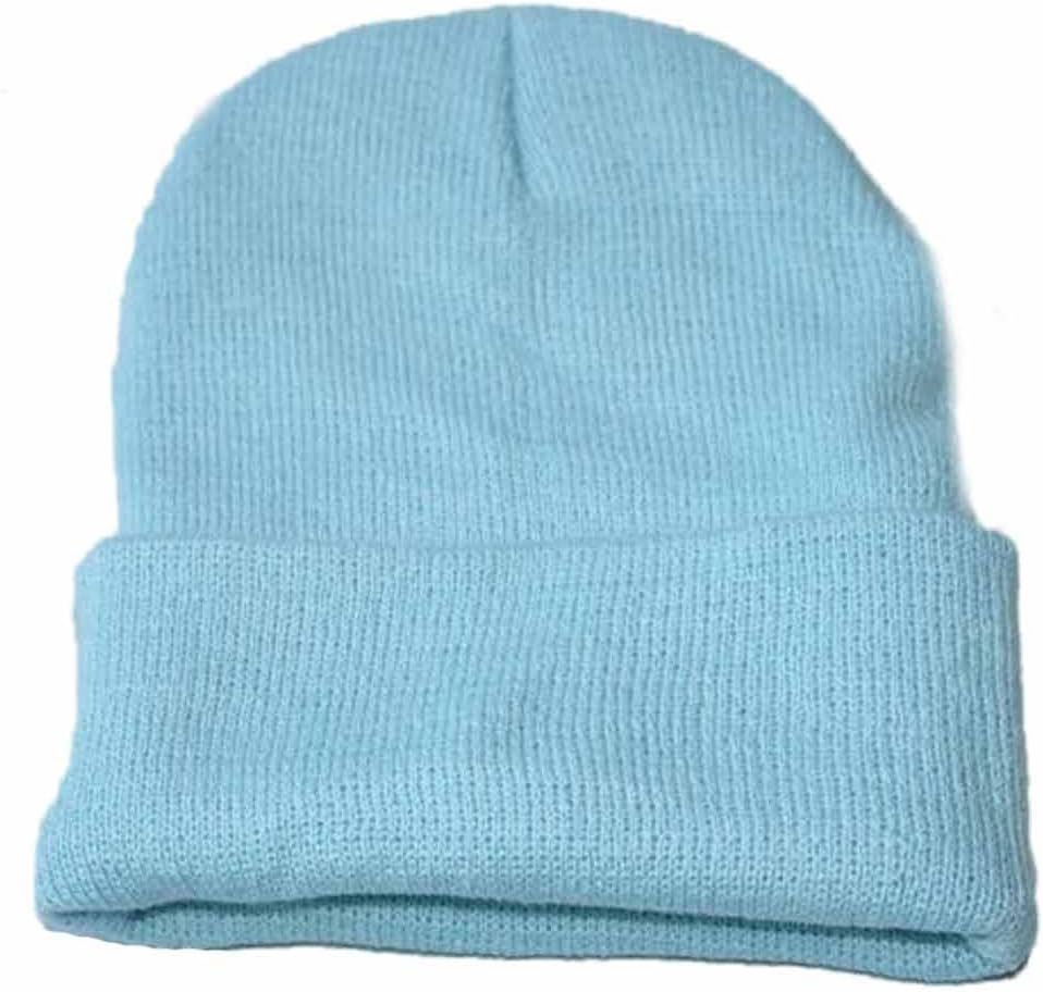 light blue knit hat