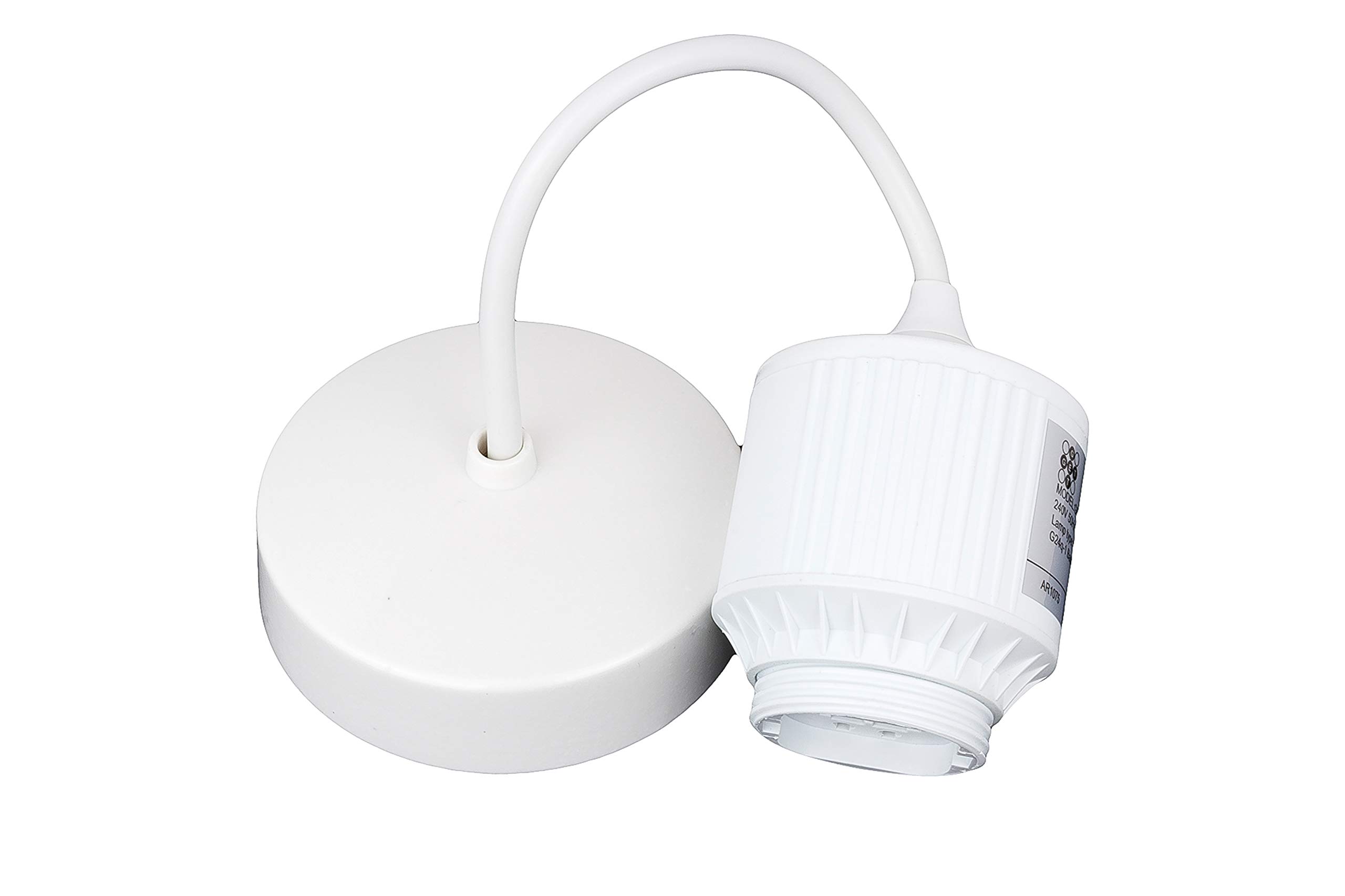 Schneider Electric Exclusive - Ceiling Pendant Light Fitting with 6 Inch Flex, Pre-Wired, Bayonet Bulb Base, 13 W, GESPEND613, White