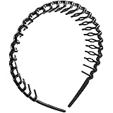 SODIAL(R) Plastic Teeth Comb Hairband Hair Hoop Headband Black For Woman