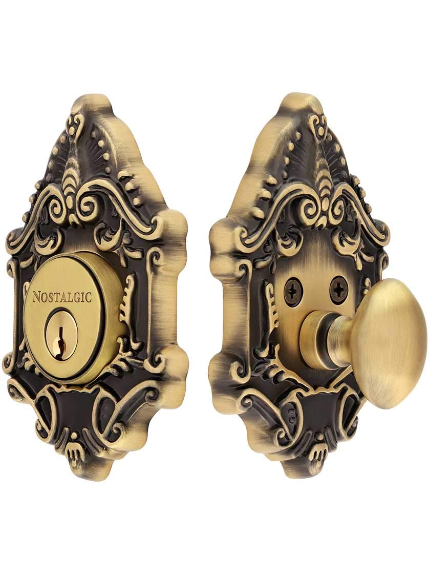 Photo 1 of Nostalgic Warehouse Victorian Single Cylinder Deadbolt, Antique Brass