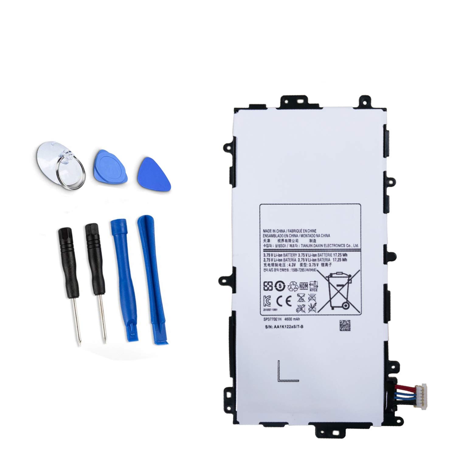 ASKC 4600mAh SP3770E1H Tablet Battery Replacement for Samsung Galaxy Note 8.0 GT-N5110 N5100 N5105 N5120 SGH-i467 SGH-I467ZWAATT Series GH43-03786A AA1D306oS-T/B With Tools