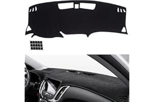 TUCAREST Dash Cover Fit for 2018 2019 2020 2021 2022 Ch-Evy Equinox Nonslip Car Dash Board Mat Sunshade No-Glare and Slip Pad Carpet Sunshield Protector (Not Fit w/HUD Models) Flannel Black