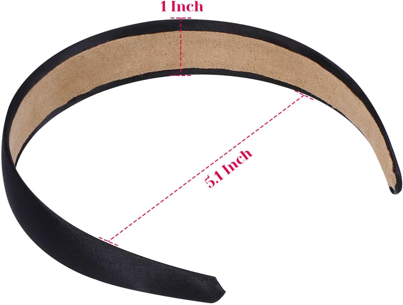 Anezus 16 Pcs Satin Headbands 1 Inch Anti-slip Black Ribbon Hair Bands for Women Girls DIY Craft Hair Accessories - Image 4