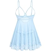 Avidlove Sexy Lace Babydoll Dress Lingerie for Women Sheer Mesh Chemise Sleepwear Exotic Boudoir Outfits