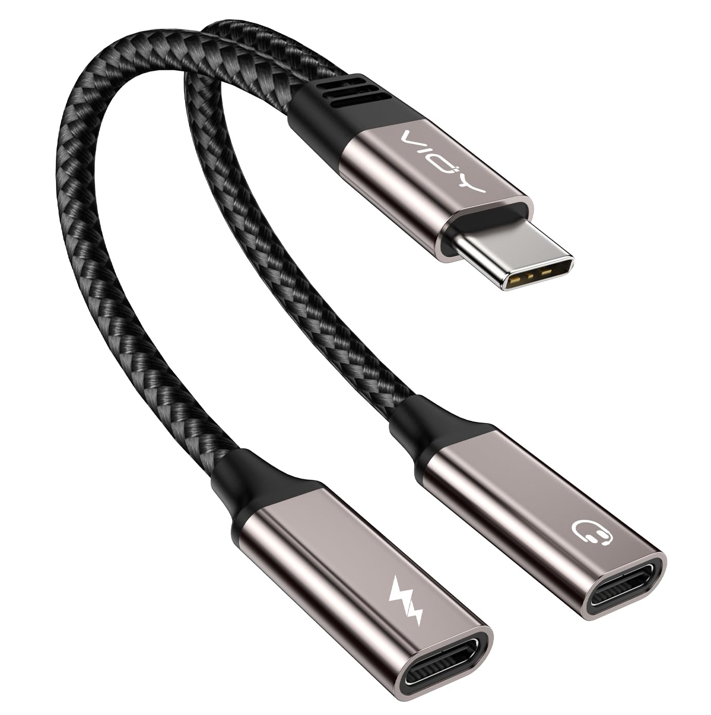 Photo 1 of *MINOR DAMAGE - USED*
VIOY USB C Splitter 1 in 2 Out, Dual USB-C Headphone and Charger Adapter with PD 60W Fast Charging and Data Transfer for iPhone 16/15 Pro,iPad Pro,Samsung Galaxy S22 S21 S20,Pixel