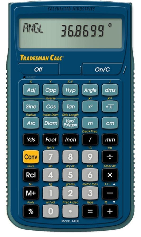 Calculated Industries 4400 Tradesman Calc Calculated Industries Trades Math Conversion Calculator