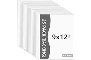 Somime 25 Pack Backing Boards Only - 9x12 Uncut White Mats Matboards, Acid Free & White Core Backerboards, Ideal for Photos/P
