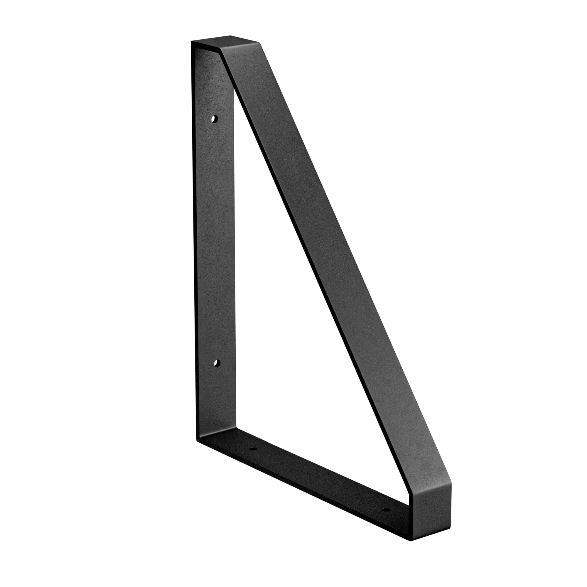 Amig - Triangular Support for Industrial Shelves | 211 x 261 x 30 mm | Steel | Colour: Matt Black | Angle for Shelves | Black Metal Brackets