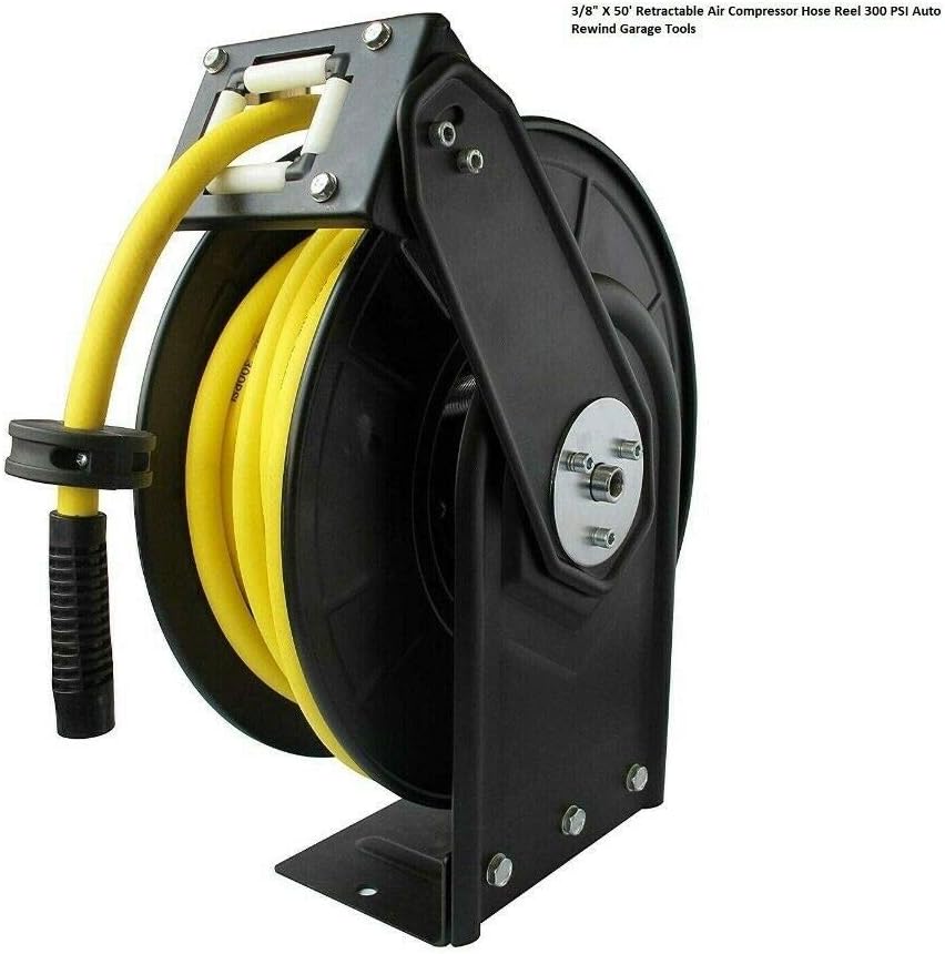 3/8" X 50' Retractable Air Compressor Hose Reel 300PSI Auto Rewind New