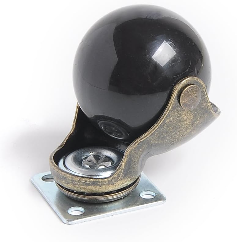 ENYKE Ball Caster Wheels, 1.5-inch Small Wheels for Furniture, Swivel Casters Set of 4, Antique Brass Top Plate Casters for Furniture, Ottoman, Wheelchair, Coffee Table (Screws Included): Industrial & Scientific