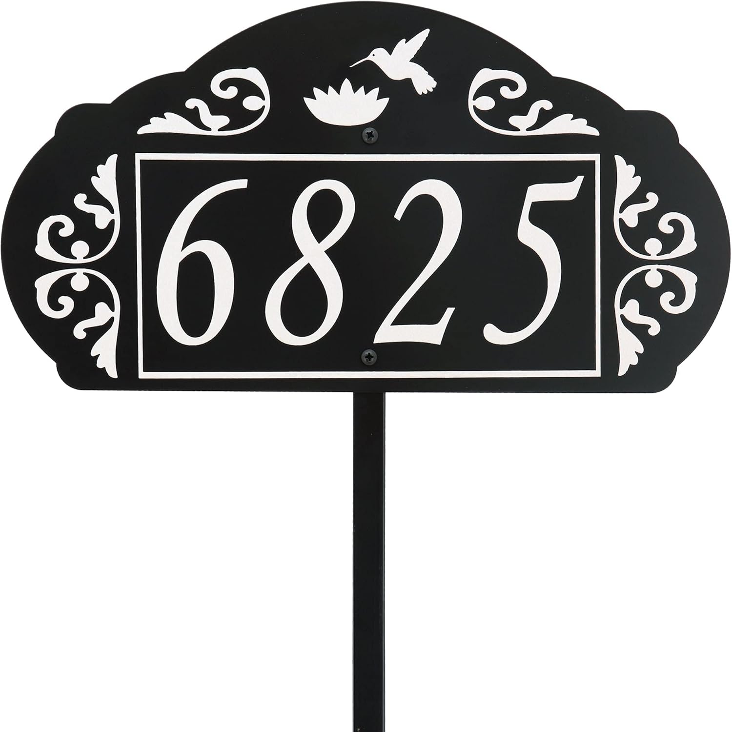 Address Signs - Address America USA Handcrafted Le Paris Reflective Garden Address Sign with Hummingbird & Flower