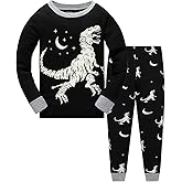 Boys Pajamas 100% Cotton Toddler Clothes Set Planet Dinosaur Long Sleeve Sleepwear 2 Piece Kids Pjs Size 3-10 Years