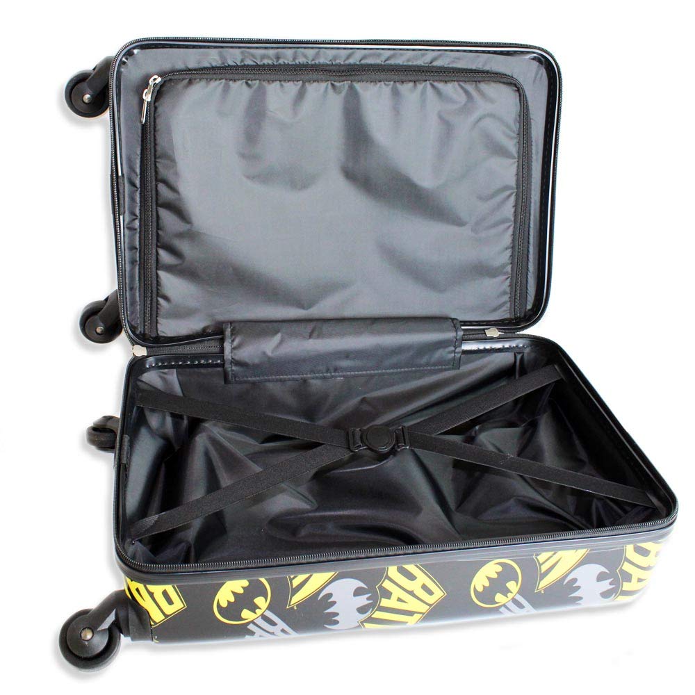 Fast Forward luggage 20 inch Batman Luggage for Boys, Hard-Sided Tween Spinner Suitcase for Toddlers, Kids Carry-On Travel Trolley, Kids Carry-On Luggage with Wheels
