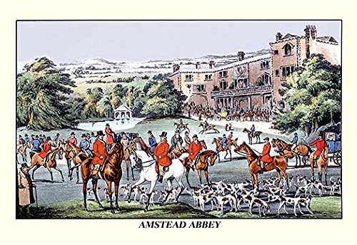 Fox Hunters Gather at Amstead Abbey Fine Art Canvas Print (20"x30")