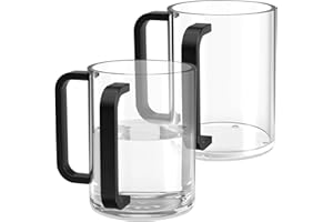 yeesport 2 PCS Judaica Hand Washing Cup with Dual Handles, Clear Acrylic Netilat Yadayim Cup with Non Slip Pads for Jewish Ritual, Sabbath, Morning Cleansing, Holiday Prayer, Festival Table