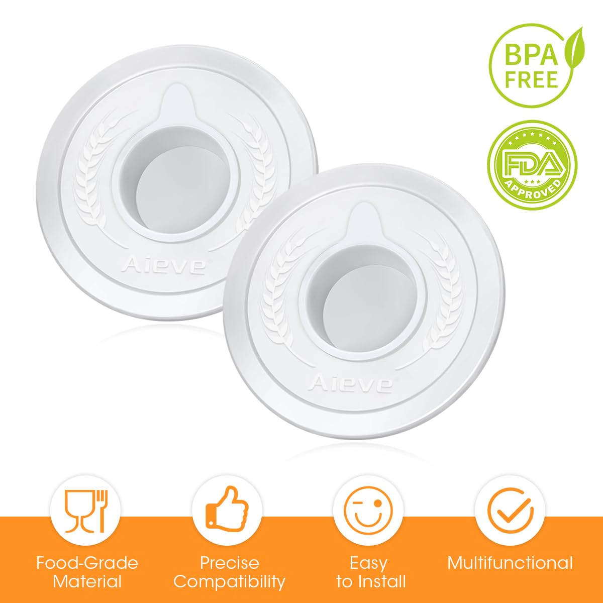 AIEVE Mixer Bowl Covers,Mixer Splatter Guard Lids for KitchenAid 4.5-5 Quart Tilt-Head Stand Mixer(2 Pack)