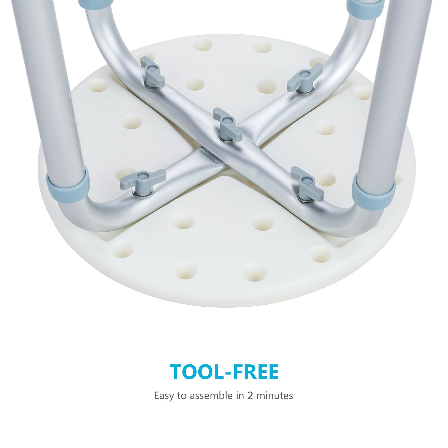 OasisSpace Shower Stool, Heavy Duty Adjustable Bath Chair With Free