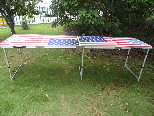 image for 8-Foot Beer Pong Table Portable Foldable Adjustable,Picnic / Tailgate 