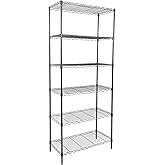 Whitmor 6 Tier Storage Shelves, Heavy Duty with Wheels, 400 lbs Capacity per Shelf, Max 2400 lbs Total, Adjustable Storage Units for Garage, Laundry, Plant, 30" L x 14" W x 70" H, Black