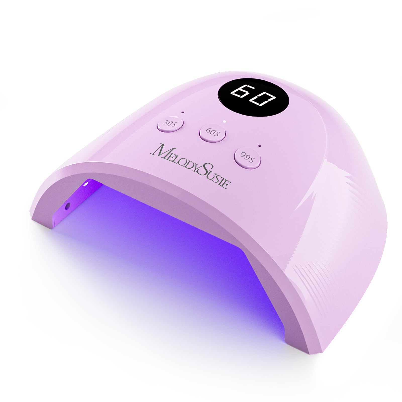MelodySusie Compact Advanced UV Nail Lamp, P-Plus30F Nail Light with 3 Timers & Smart Sensor Cures All Gels, Especially Rhinestone Glue, Solid & Liner Gel Polishes for Advanced DIY at Home Purple