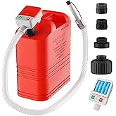 anngrowy Fuel Transfer Pump Battery Powered with Auto-Stop, Gas Can Pump Transfer with 4 Adaptors, 3.2 GPM, 51" Hose, Portable liquid Transfer Pump for Oil, Gasoline, Diesel, Kerosene, Gifts for Him