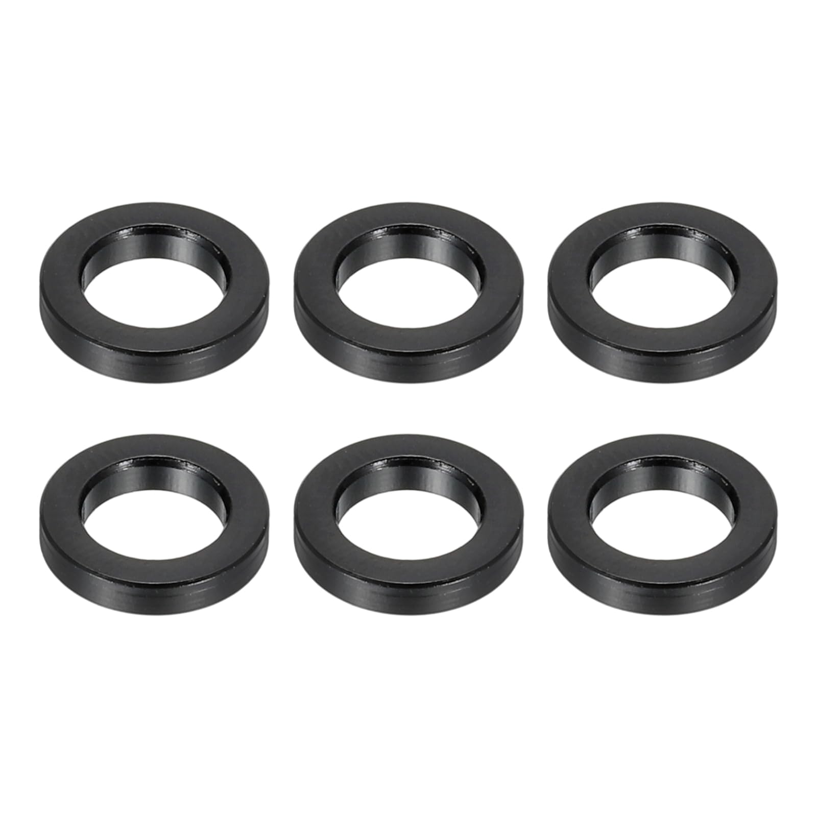 PATIKIL M6 Aluminum Spacers, 6 Pcs Metal Spacers Aluminum 6.2mm ID x 10mm OD x 2mm L Aluminum Spacer Screw Standoff Round for 1/4" or M6 Screw Bolts,Black
