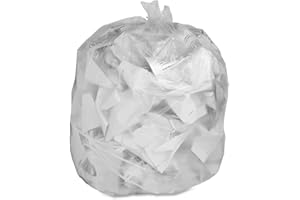 Genuine Joe GJO01011 Low-Density Trash Can Liner, 16 Gallon Capacity, 31" Length x 24" Width x 0.60 mil Thickness, Clear (Box of 500)