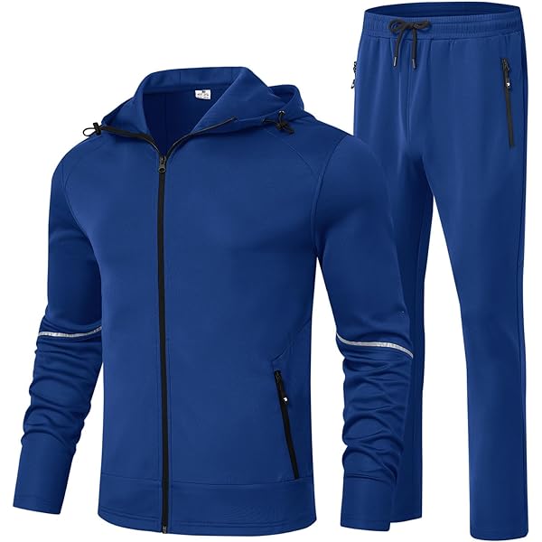 Zipper Amazon Men's Jogging Suits Hoodie And Sweatpants Set