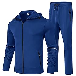 BGOWATU Men's Tracksuits Set Full Zip Jacket Hoodie