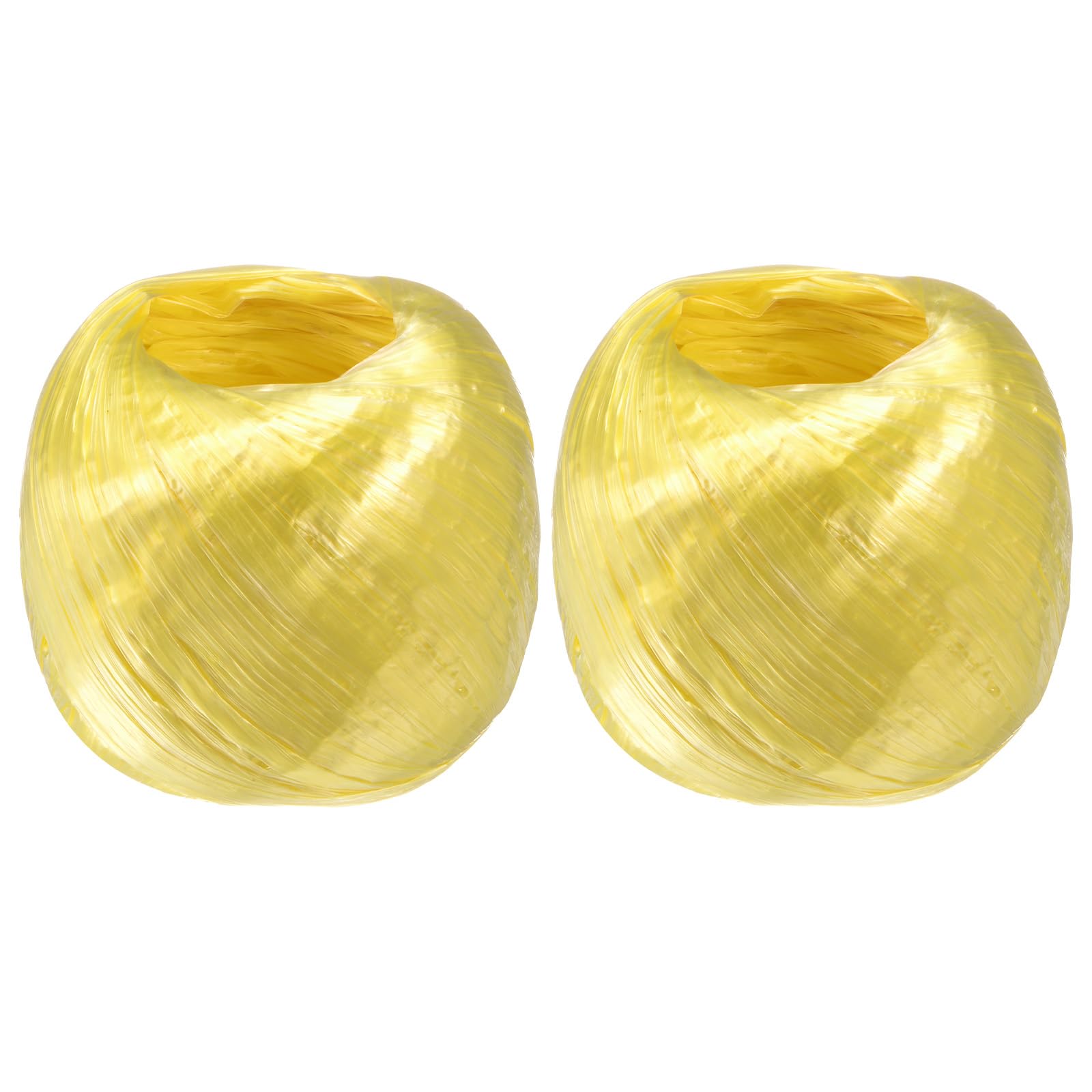 M METERXITY 2-Rolls Polyester Nylon Plastic Rope Twine, 4cm Width 110M Length Household Bundled Plastic Ropes Roll for Crafting/Gardening/Packing/Carrying [360FT/4330IN, Yellow]