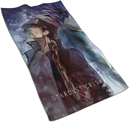 Amazon ジョジョの奇妙な冒険 承太郎 フェイスタオル マイクロファイバー 肌触り 吸水 速乾 ふんわり かわいい おしゃれ キャラクター 四季通用 40x70 フェイスタオル ホーム キッチン オンライン通販