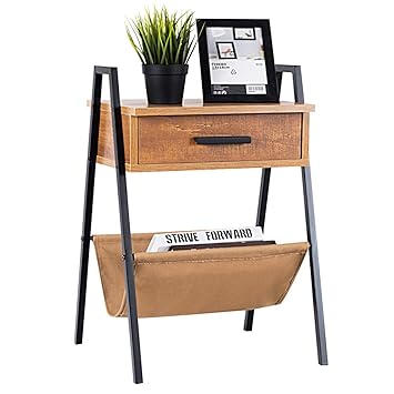 COSTWAY Couchtisch mit Stauraum, Sofatisch 2 Etagen, Beistelltisch mit