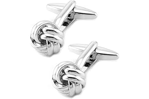 Jonwo Knot Cufflinks in Gift Box Cuff Links for Men Lady Daily Wear Business Wedding Party Tuxedo Shirt Birthday Gift