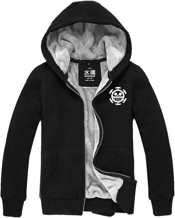 Sweat à Capuche Pour Homme Hiver Chaud Polaire Zippé Pull Veste Outwear